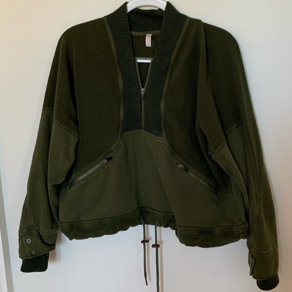 Free People Movement Olive Quarterzip